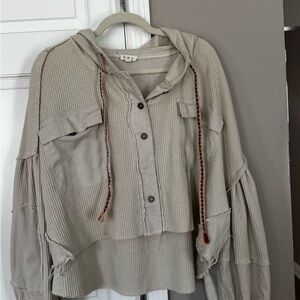 POL Beige Button Down Shirt